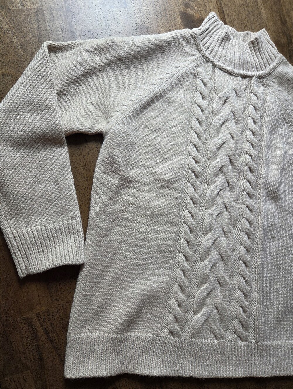 *Host Pick* Cable Knit Mock Neck Sweater Neutral Minimalist Cream